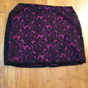 Pink lace skirt